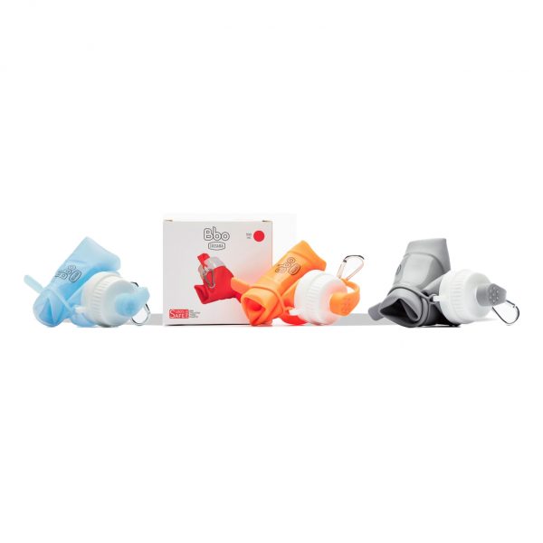 Botella plegable Bbo de silicona Gris 500 ml. Irisana - Imagen 3