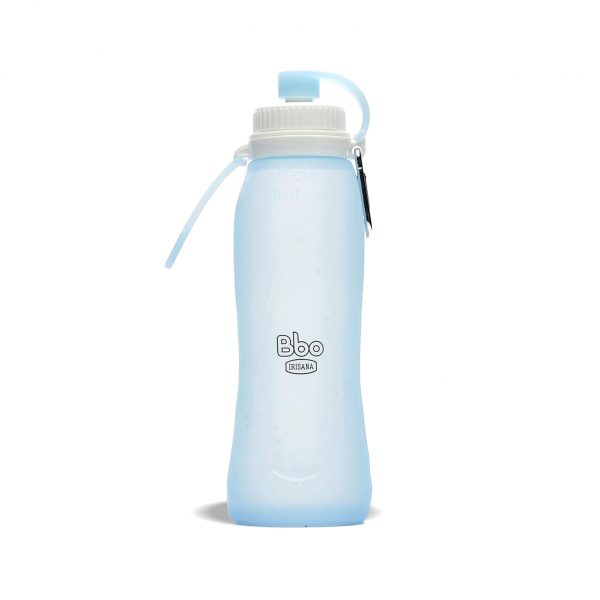 Botella plegable Bbo de silicona Azul 500 ml. Irisana