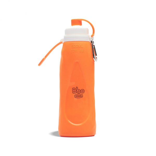 Botella plegable Bbo de silicona Naranja 500 ml. Irisana