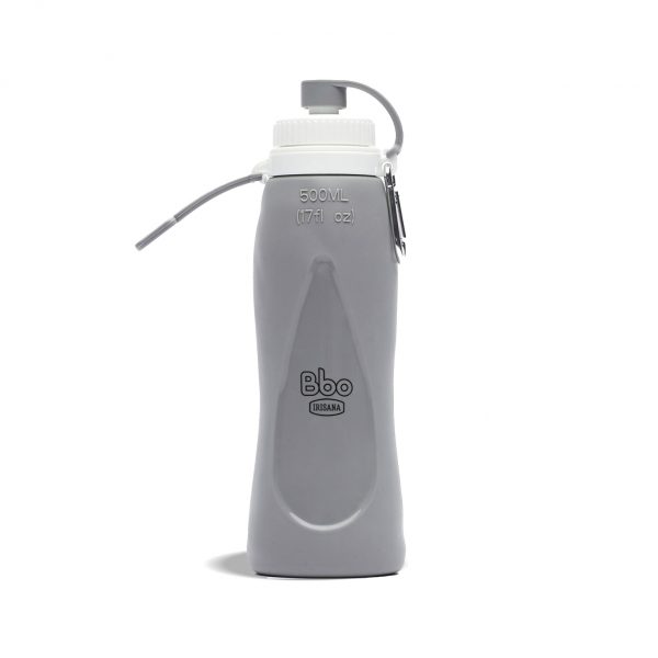 Botella plegable Bbo de silicona Gris 500 ml. Irisana